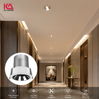 Downlight LED de Aluminio Moderno, Empotrable en Techo, Forma Redonda, 3w-12w, para Hotel