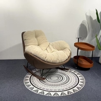 Fauteuil à bascule Penguin, fauteuil de relaxation, fauteuil individuel en tissu avec coussin moelleux pour la maison, le salon