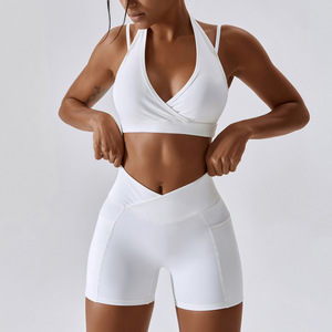 Conjunto Deportivo de Dos Piezas de Secado Rápido y Transpirable para <span class=keywords><strong>Yoga</strong></span>, Bra Deportivo y Pantalones Cortos para Gimnasio, Conjuntos de Entrenamiento para <span class=keywords><strong>Mujer</strong></span> - Product Image 2