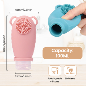 Botellas de viaje de silicona portátiles, ecológicas, reutilizables, con certificación FDA, a prueba de fugas, para champú, acondicionador, loción y cosméticos. - Product Image 3