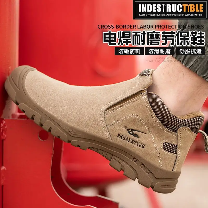 anti slip woodland light weight safety shoes steel toe for workers leather work shoes with steel toe for men's working boots