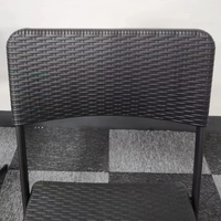 Ensemble table et chaises pliantes en plastique rotin noir 6 places pour événements