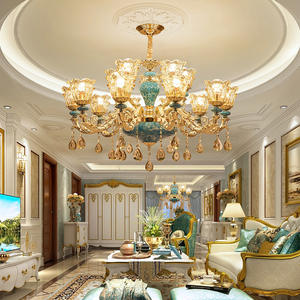 Luminaire suspendu de style vintage européen pour salle à manger hôtel lustre classique en cristal Art déco contemporain - Product Image 5