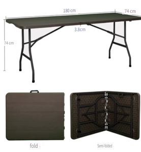 Chất lượng cao màu đen 6ft HDPE Xách Tay Cắm Trại Ngoài Trời sự kiện hình chữ nhật nhựa Mesa plegable khách sạn cho thuê gấp bảng - Product Image 4