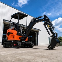 Mini-excavatrice de 1,8 tonne avec cabine, moteur Kubota, nouvelle conception, prix d'usine, livraison gratuite, excavatrice compacte pour utilisation agricole