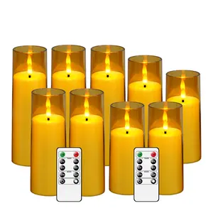 Набор золотых свечей с пультом дистанционного управления, классический стиль, замененный фитиль, светодиодный светильник для молиться