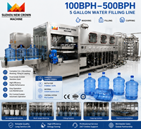 Équipement de production de bouteilles d'eau automatique de 5 gallons (18,9 L) - Machine de nettoyage, remplissage et bouchage de bouteilles