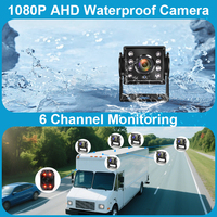 Sistema DVR Inteligente ADAS BSD de 6 Canales para Vehículos, Monitor Táctil MP5 de 10.36 Pulgadas con 6 Cámaras 1080P, Conjunto de Asistencia de Conducción para Camiones y Autobuses