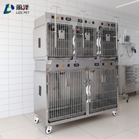Cage vétérinaire robuste en acier inoxydable, cage de soins intensifs pour animaux, maison respirante pour animaux d'intérieur et d'extérieur pour chats et chiens, 1 pièce