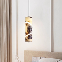 Petit lustre design table de chevet de chambre à coucher led suspendu Marbre lumineux table d'îlot d'entrée de luxe