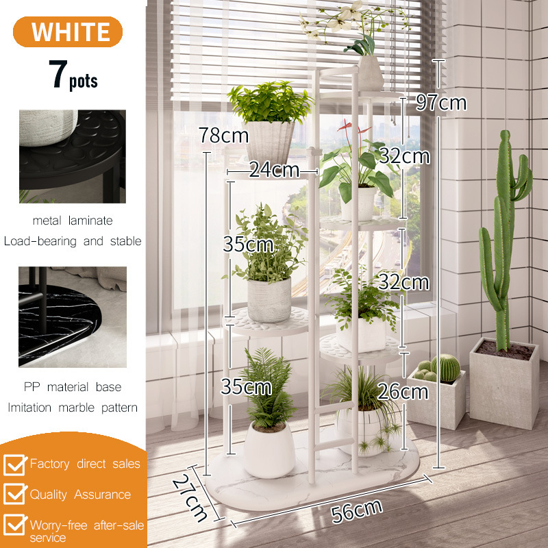 7 white plant stands