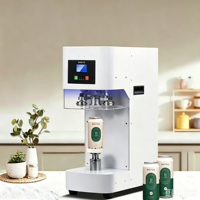 Machine d'emballage et de scellage automatique de table pour canettes, café, jus et bubble tea avec écran tactile et scelleuse anti-fuite