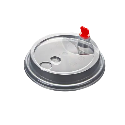 Disposable 90MM Caliber Food Grade PP Plastic Lid With Stopper Plug Milk Tea/Coffee Cup Lid for Drinking