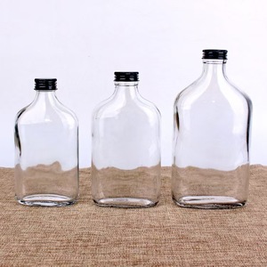 350 ml di bottiglia tascabile per liquore in vetro trasparente con tappo in alluminio - Product Image 2
