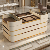 Armoire de rangement pour bijoux RZ personnalisée, îlot de dressing avec vitrine transparente pour l'organisation de bijoux domestiques