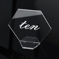 Numéro de table en acrylique pour mariage avec support transparent pour menu et panneau de bienvenue