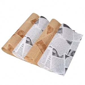 Emballage alimentaire pour restaurant personnalisable, papier résistant à la graisse, revêtement double face pour sandwich, burger et pizza, qualité alimentaire - Product Image 1