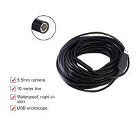 Tubo de endoscopio USB de 5,5/7mm, módulos de cámara de inspección electrónica de vídeo HD impermeables para la industria automotriz, acceso a la computadora