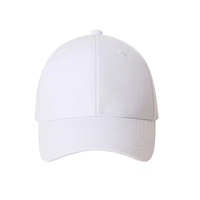 Casquette de baseball structurée à 6 panneaux en sergé de coton, casquette unie vierge de haute qualité, visière incurvée, sangle réglable, prête pour la broderie