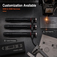 Lampe torche stylo rechargeable USB à double alimentation IP67 avec zoom 4x, 10850 750mAh ou piles AAA, clip de poche en aluminium, torche EDC
