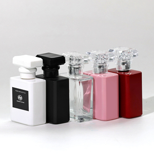 Hồng Viễn thủy tinh mới nhất tùy chỉnh một tập hợp các mùi hương bao bì 50ml 100ml rõ ràng chai nước hoa thủy tinh với Acrylic cap - Product Image 5