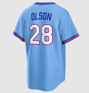 Nouveaux maillots de baseball Power Blue # 28 Olson # 30 Baldwin # Maillot de football américain Acuna Jr. Atlanta City Connect Stadium n°13 - Product Image 3