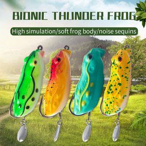 Señuelo de pesca Raid Frog de 65 mm y 14 g, cebo artificial de superficie para pesca de bagre con anzuelo simple giratorio - Product Image 3