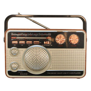 Retro Wood Grain AM FM SW Three Band Portable Radio Home Outdoor Manual Tuning <b>USB</b> TF Card Audio Rechargeable Broadcast Receiver - Product Image 1