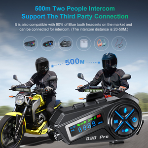Q30 Pro Âm Thanh Trộn Và FM Đài Phát Thanh Mũ Bảo Hiểm Tai Nghe Phiêu Lưu Sẵn Sàng Xe Máy 2 Người <span class=keywords><strong>Intercom</strong></span> 500M Với Màn Hình Hiển Thị - Product Image 4