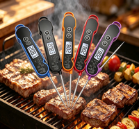 Thermomètre numérique pliable OEM de poche à lecture instantanée, étanche, multicolores, pour viande et barbecue