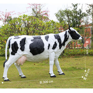 Animaux de la ferme en plein air résine artisanat grandeur nature fibre de <span class=keywords><strong>verre</strong></span> mouton bière Lion chèvre vache âne cheval cerf poule lapin Statues accessoires - Product Image 3