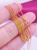 Nouvelle conception perle chaîne pull mince lien chaîne 18k chaîne AU750 jaune solide or collier bijoux