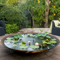 Bol à feu moderne pour jardin extérieur, bassin rustique pour plantes aquatiques et poissons, jardinière décorative résistante aux intempéries pour patio et cour
