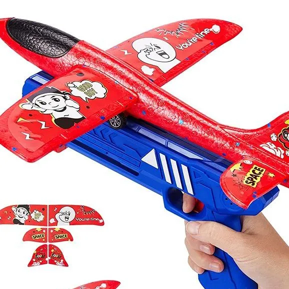 New Foam Aircraft Launcher segel flugzeug Flug Flying Foam Flugzeug Shoot Gun Pistol Toys Kinder Katapult Flugzeug Launcher Toy