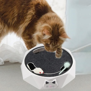 Giocattolo Interattivo Elettrico per Gatti con Piattaforma Girevole, 2 Velocità Regolabili, Gioco Automatico <span class=keywords><strong>Puzzle</strong></span> Cattura Topo, Accessori per Animali Domestici - Product Image 2