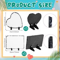 Plaque de sublimation en forme de cœur pour cadre photo, 15x15cm, 20x20cm, en ardoise de roche, vierge, pour vente en gros