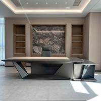 Ensemble bureau et chaises de direction modernes modulaires en bois massif haut de gamme de luxe léger