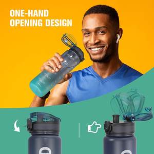 32oz प्रेरक पानी की बोतल के साथ समय मार्कर Chug ढक्कन रिसाव सबूत BPA मुक्त Tritan चौड़े मुंह कस्टम लोगो प्लास्टिक पानी की बोतल - Product Image 6