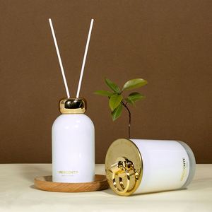 MESCENTE Gold Ring Pull Series Reed Diffuser and <b>Candle</b> Gift <b>Set</b> Luxury Scented Aromatherapy Home Decor - Product Image 1
