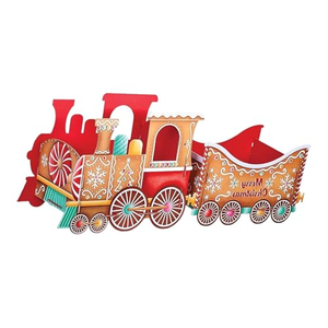 Tren de Navidad de 22.45 Pulgadas para Regalos, Caja de Regalo con Diseño Divertido de Galleta de Jengibre, Organizador de Regalos Navideños para Decoración del Hogar - Product Image 2