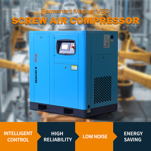 Compresseur d'air à vis silencieux stationnaire à lubrification à huile à aimant permanent de qualité commerciale à bas prix 20HP 15KW 8bar PLC - Product Image 3