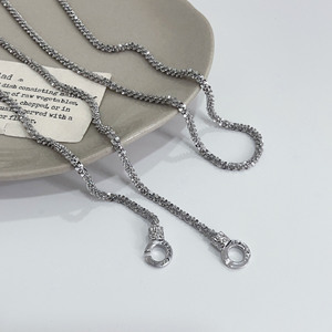 925 Sterling Silver Double <b>Ring</b> <b>Necklace</b> For Women Clavicle Chain Everyday Wear - Product Image 4