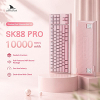 Clavier mécanique Darmoshark SK88 Pro Tri Mode Gasket, 10000mAh, échangeable à chaud, batterie 625h, touches PBT pour PC, jeux, bureau