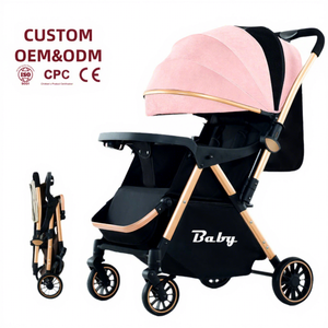Passeggino <span class=keywords><strong>per</strong></span> <span class=keywords><strong>Neonati</strong></span> con Telaio in Metallo a Vista Alta, Posizioni Seduta e Sdraiata, Pieghevole, Design Portatile Bidirezionale, Carico 20KG - Product Image 1