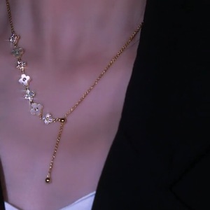 Materiale di rame, può disegnare quattro foglia <span class=keywords><strong>collana</strong></span> di fiori - Product Image 3