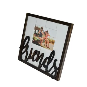 2023 innovative Design DIY Words Laser Cut wood fengraved picture photo frame