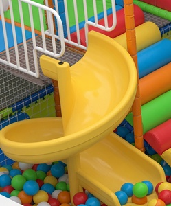 Estructura de juego interior suave con tobogán, túnel y escalones de escalada para equipo de juegos infantiles - Product Image 2