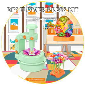 Juguete Educativo Interactivo DIY de Flores de Dibujos Animados, Ramo de Flores de Tela, Máquina de Flores, Herramienta Divertida para Presionar y Aprender - Product Image 3