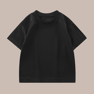 Nuova T-shirt estiva per bambini, tinta unita, versatile, a mezza manica, girocollo, semplice, all'ingrosso - Product Image 4