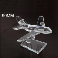 Vente en gros de cadeaux personnalisés Souvenir modèle d'avion en cristal 3d cadeaux d'affaires modèle d'avion en verre trophée